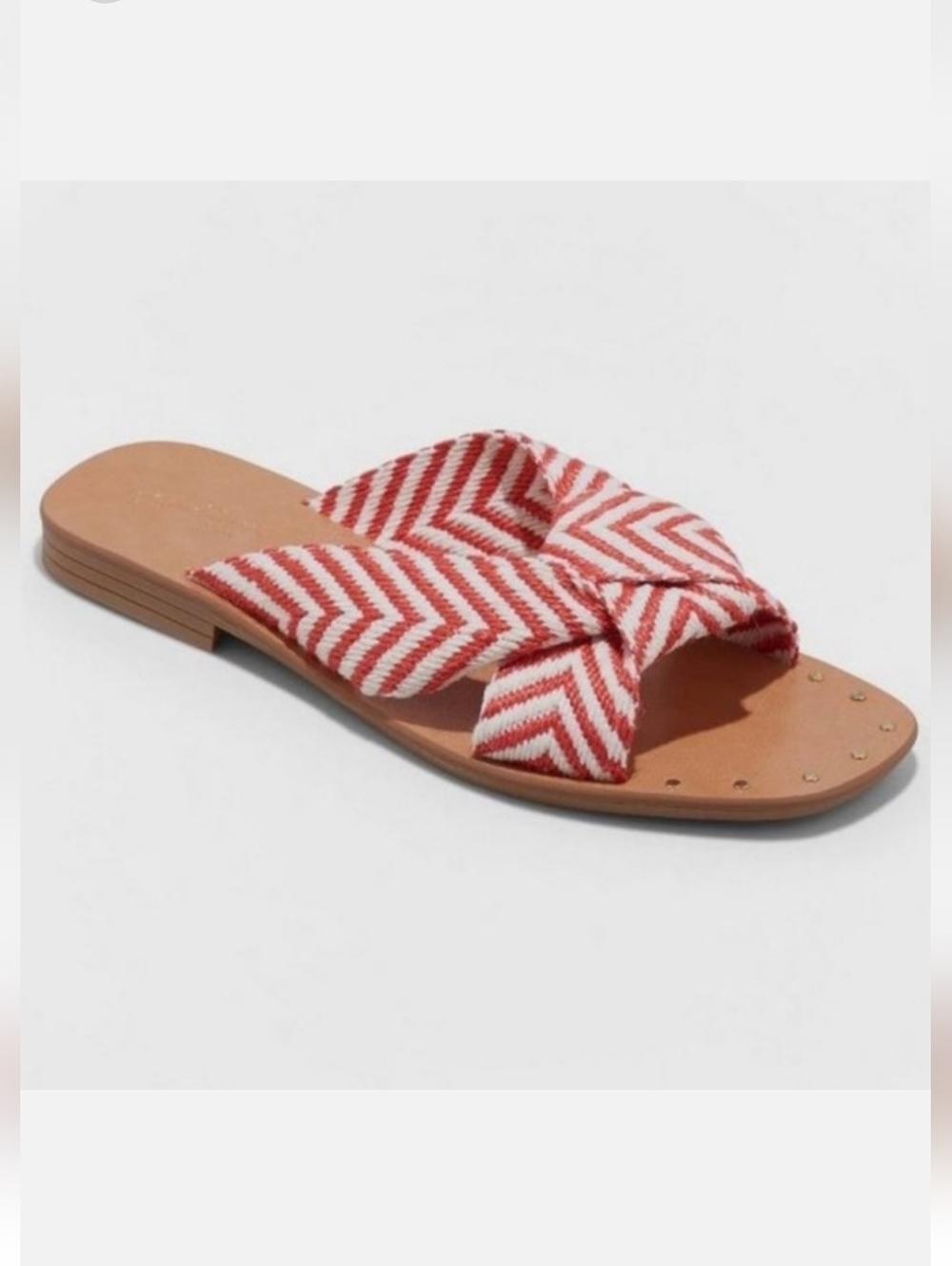 NWT! Universal Thread,Women's Louise Chevron Print Knotted Sandals, Red Size 7.5